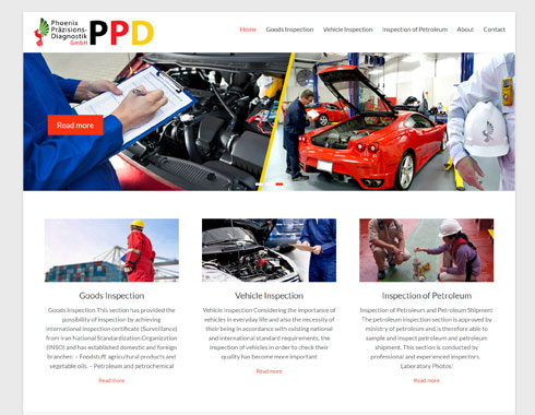نمونه کار طراحی وب سایت شرکت ppd